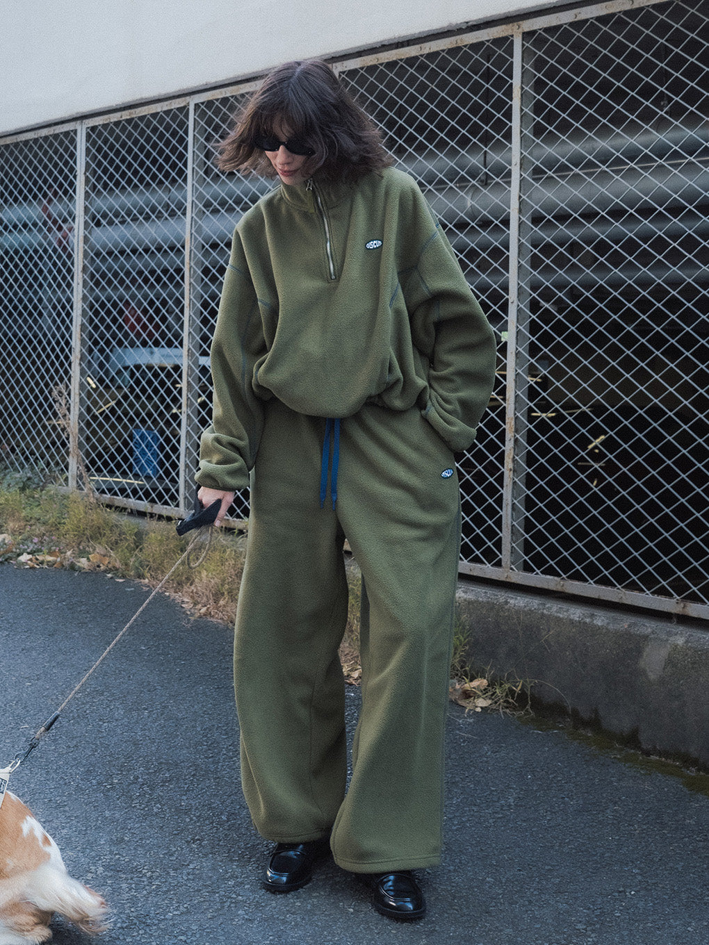 DISCUS FLEECE WIDE PANTS