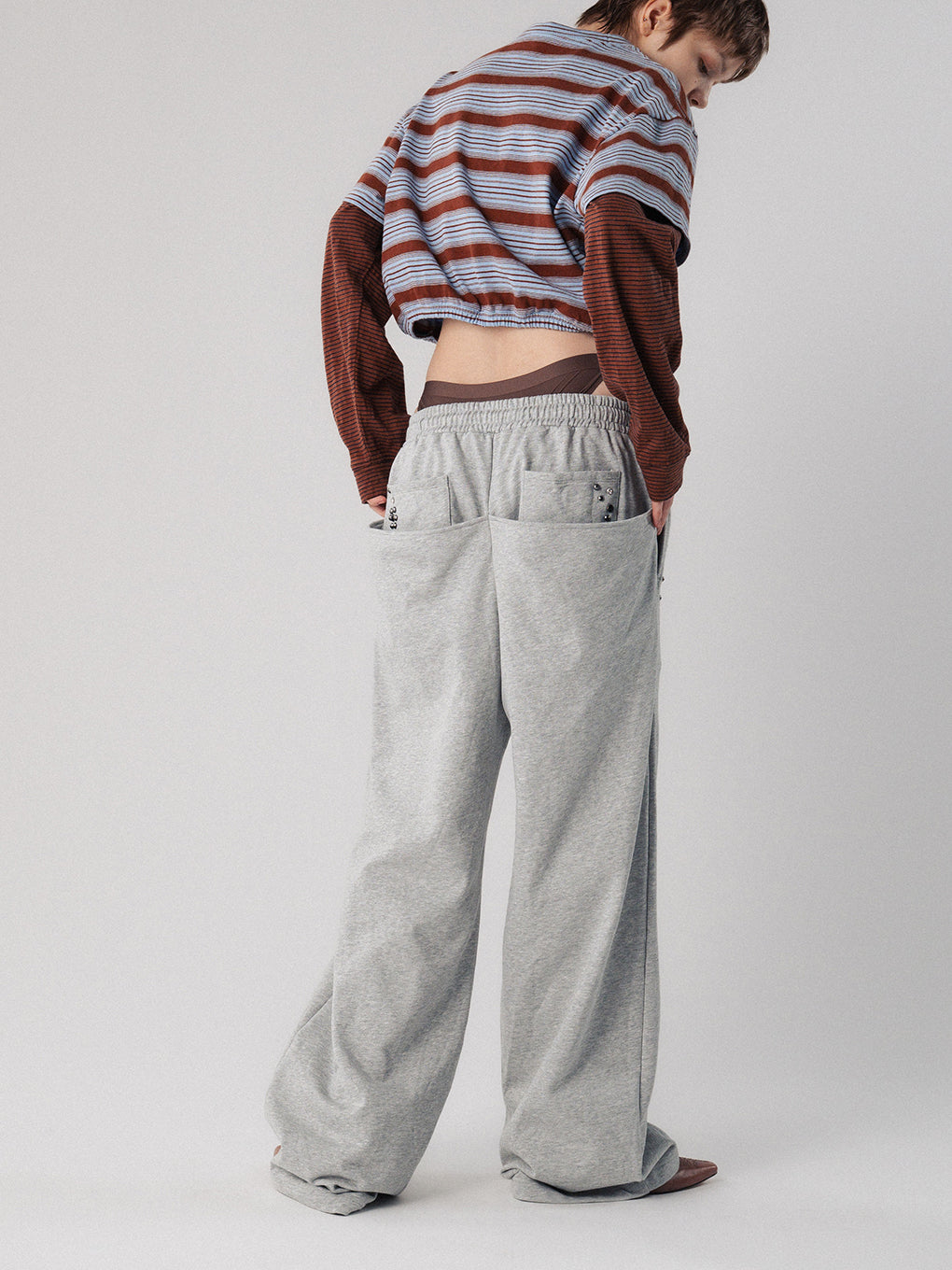 FRENCH TERRY STUDS PANTS