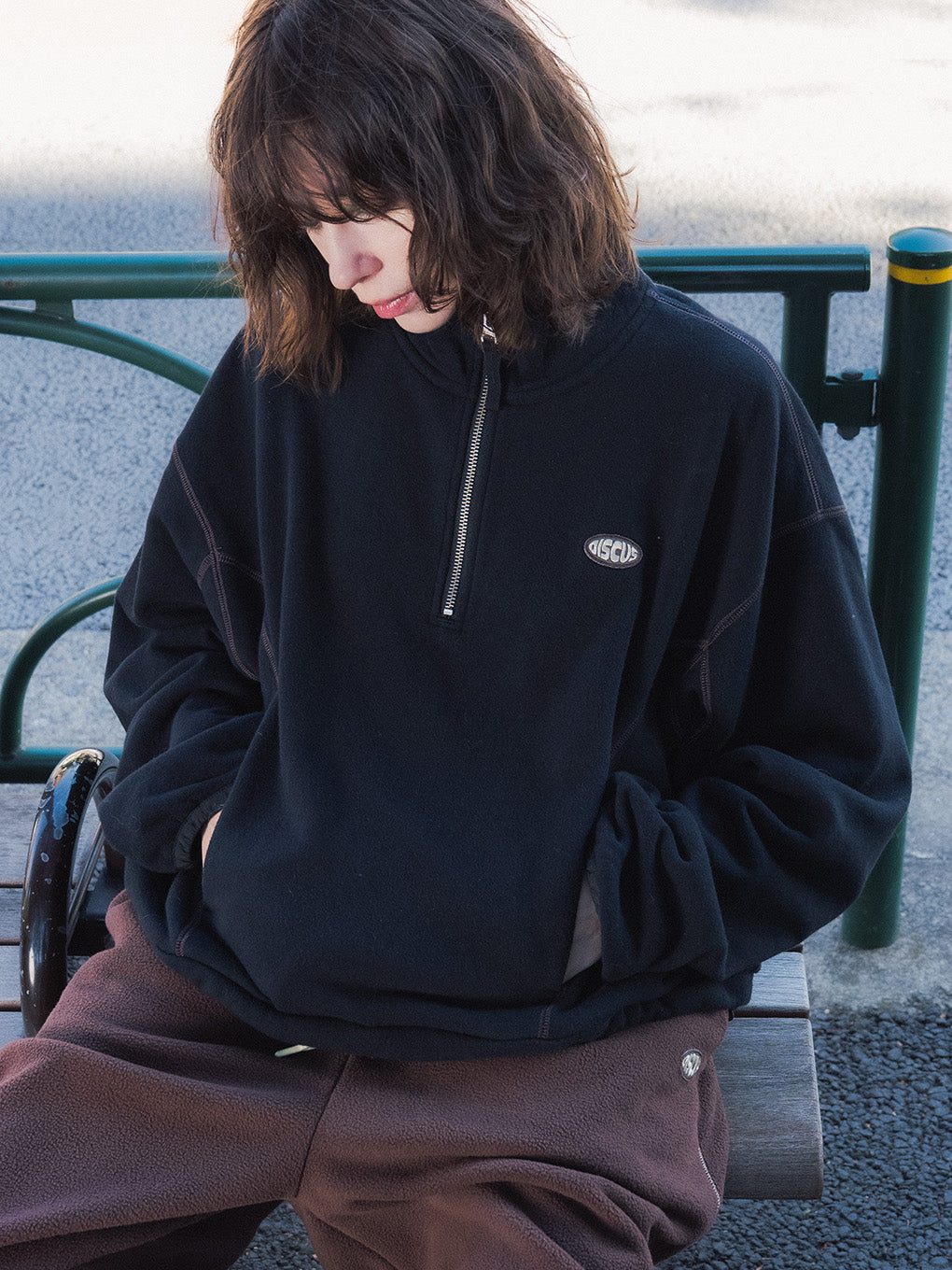 DISCUS FRENCHTERRY HALF ZIP PULLOVER