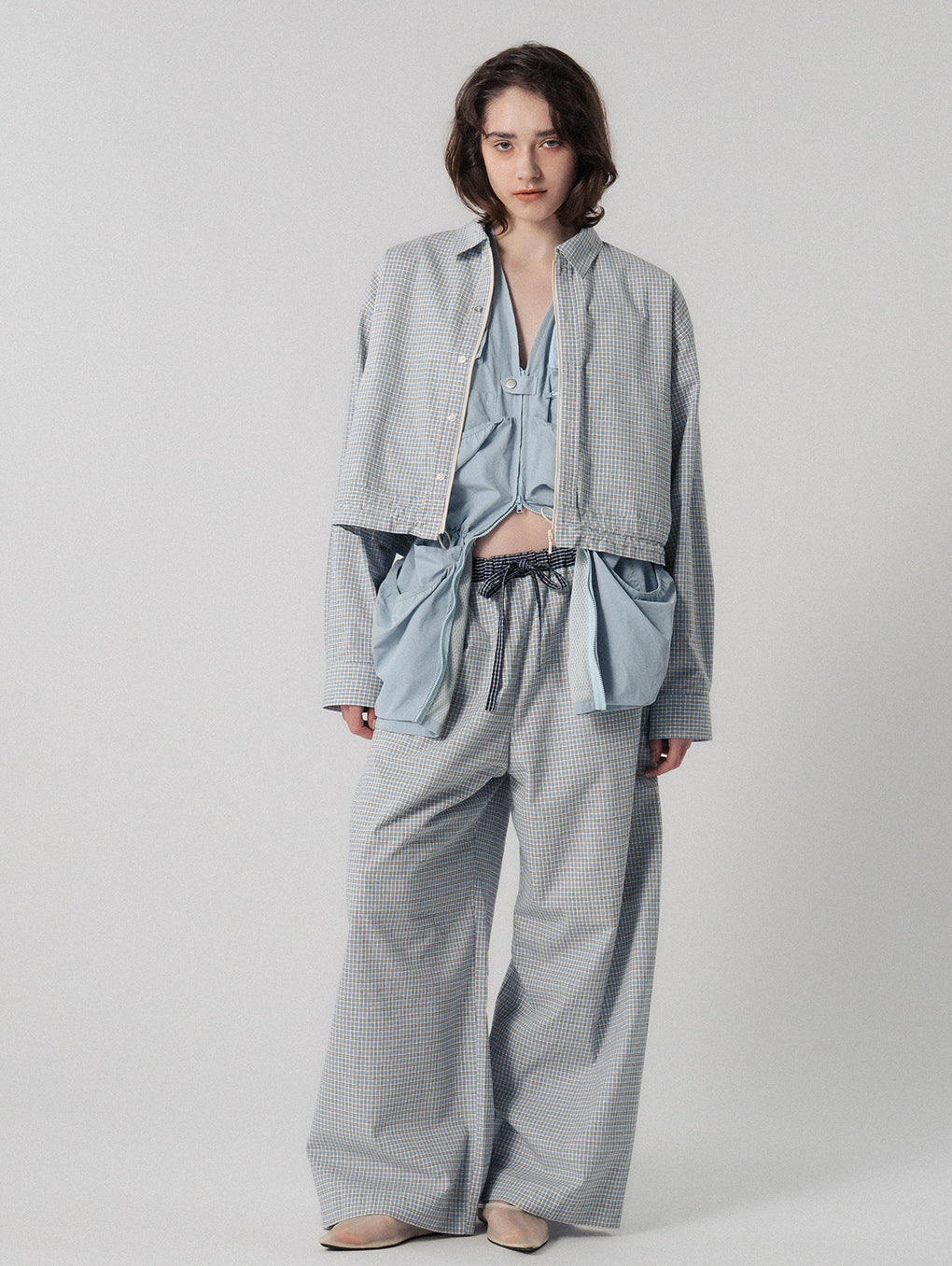 DADDY CHECK WIDE PANTS