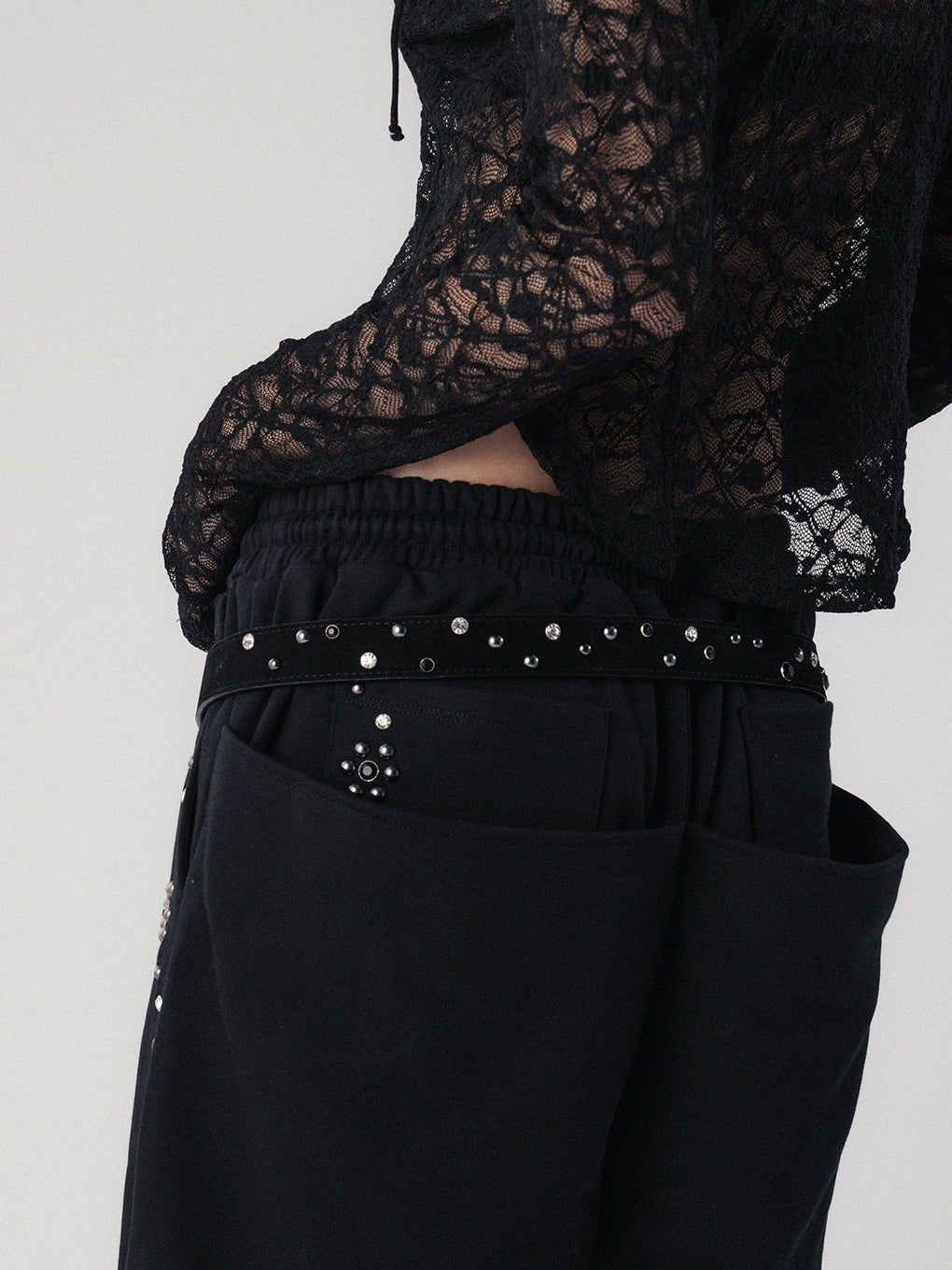 FRENCH TERRY STUDS PANTS