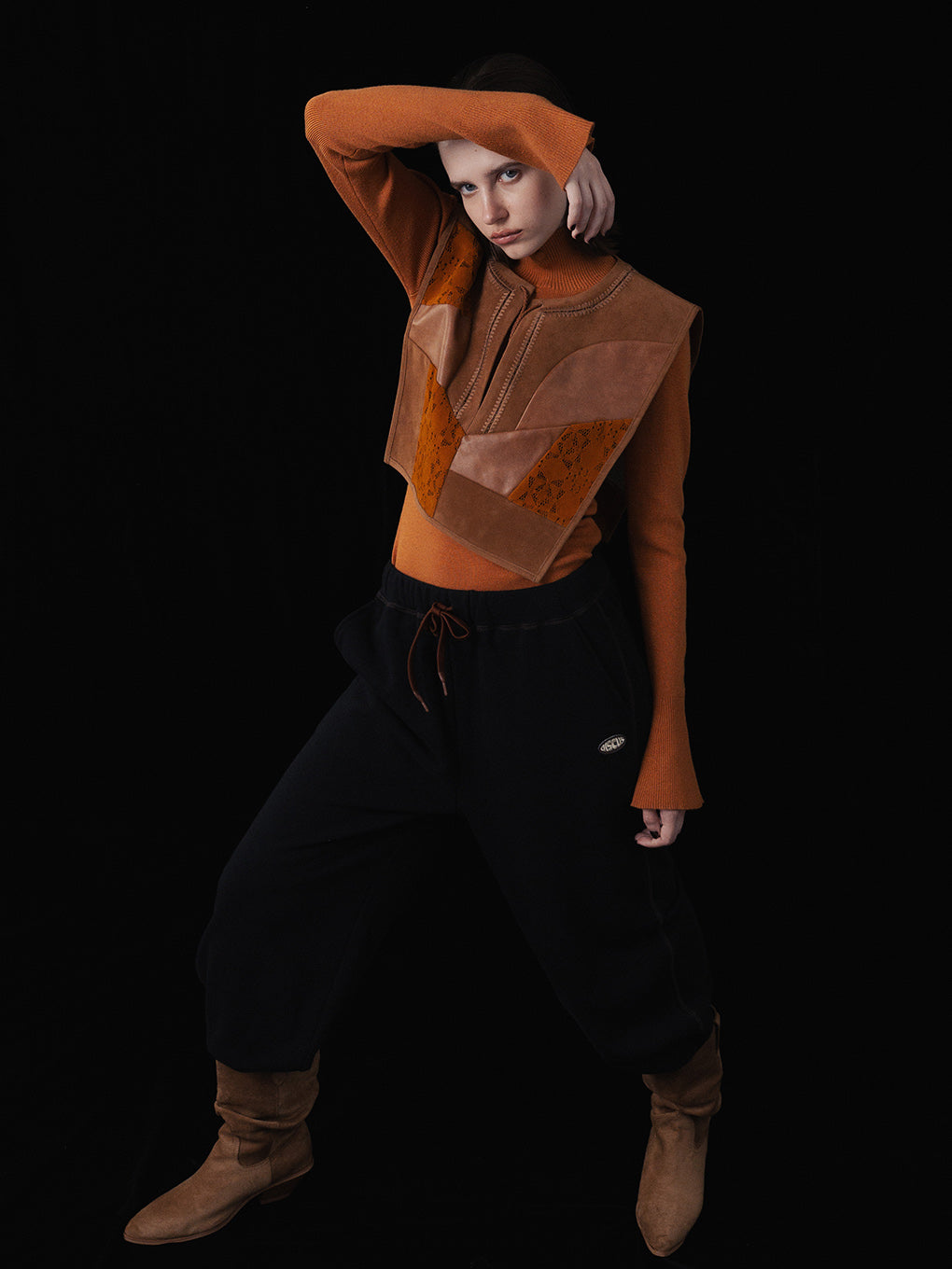 SLIT NECK KNIT TOP
