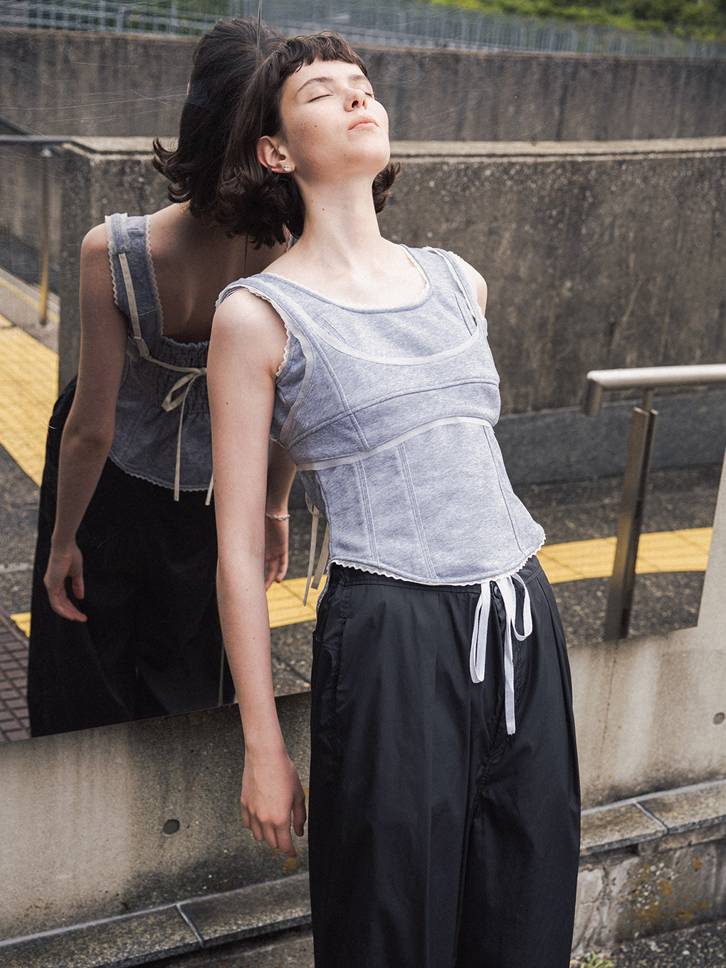 FRENCH TERRY BUSTIER TANK
