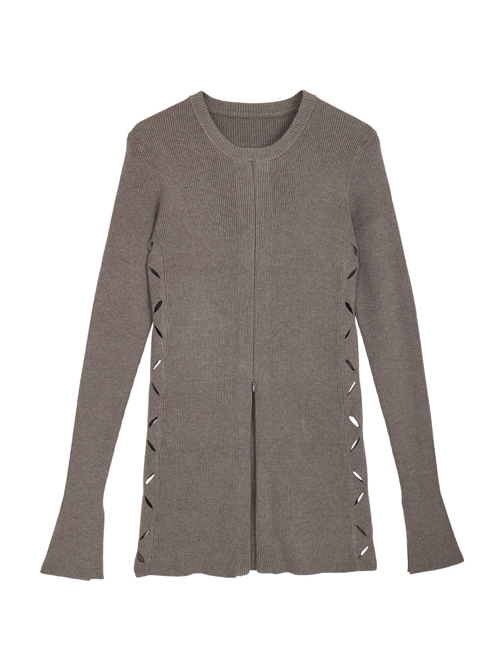 HANA CUTTING ZIP KNIT