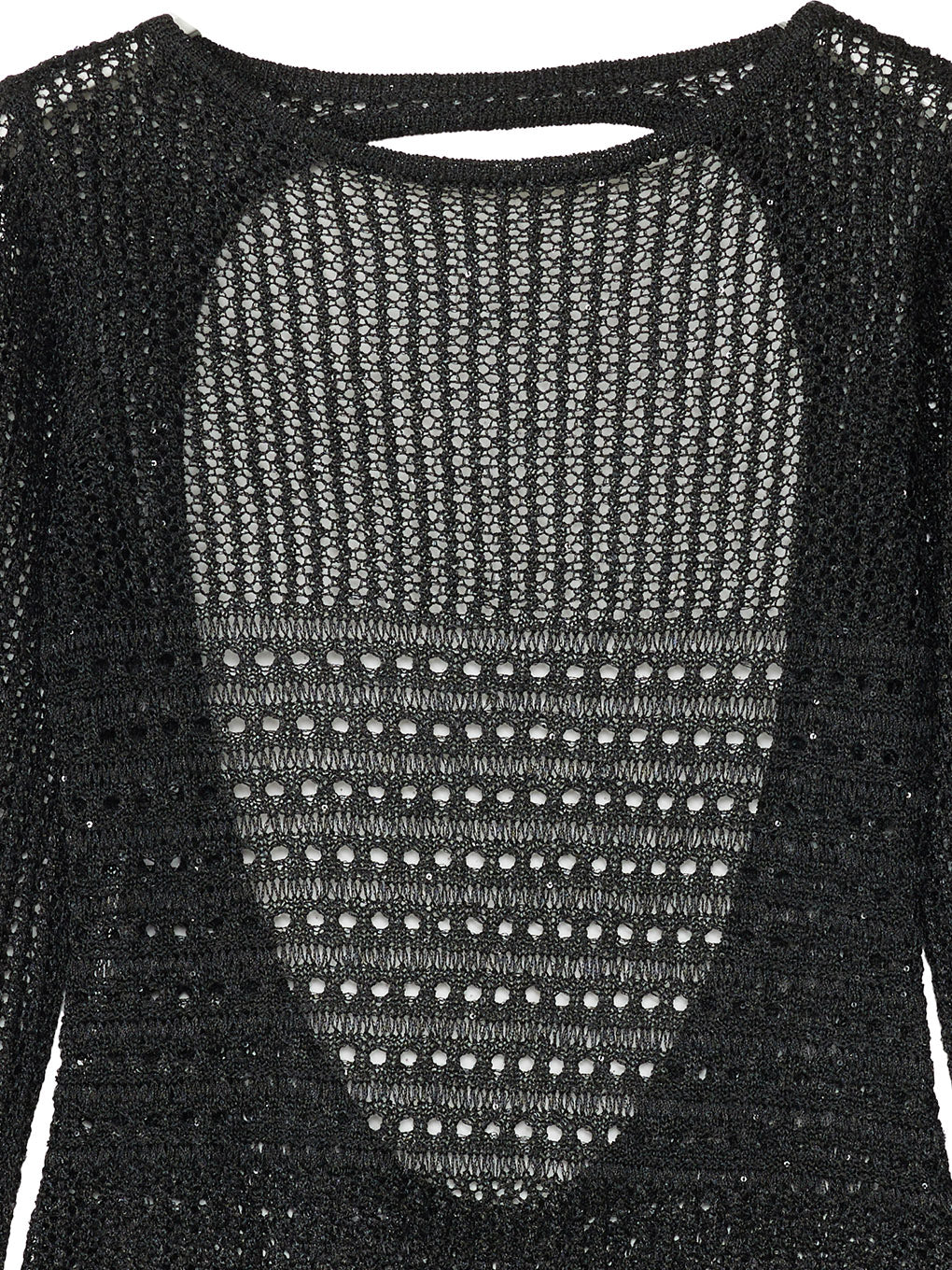 KNIT CROCHET BODYSUITE W/NECKTIE