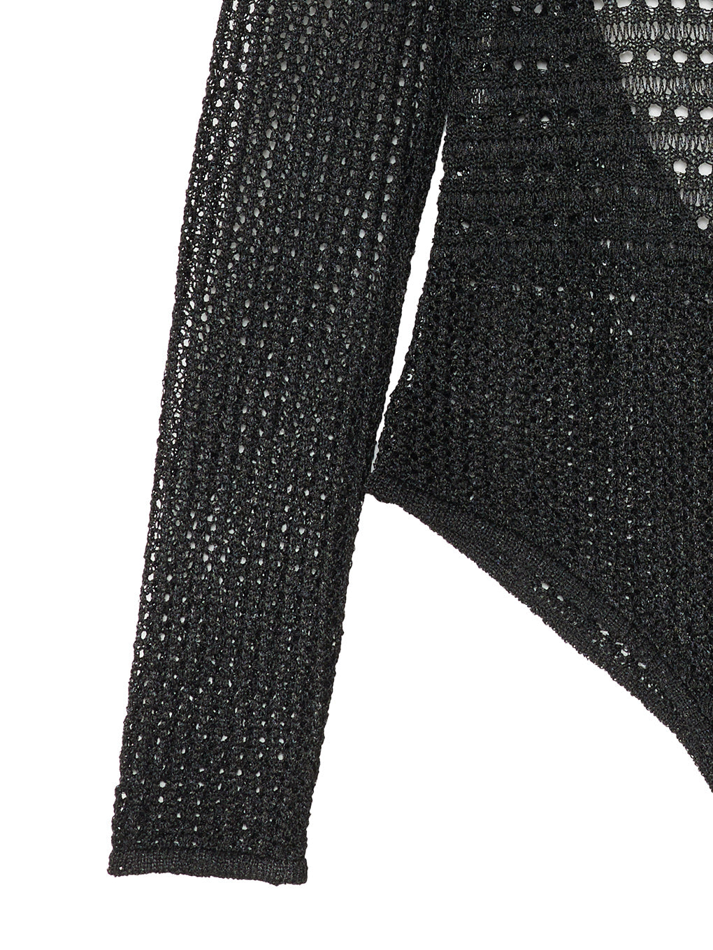KNIT CROCHET BODYSUITE W/NECKTIE