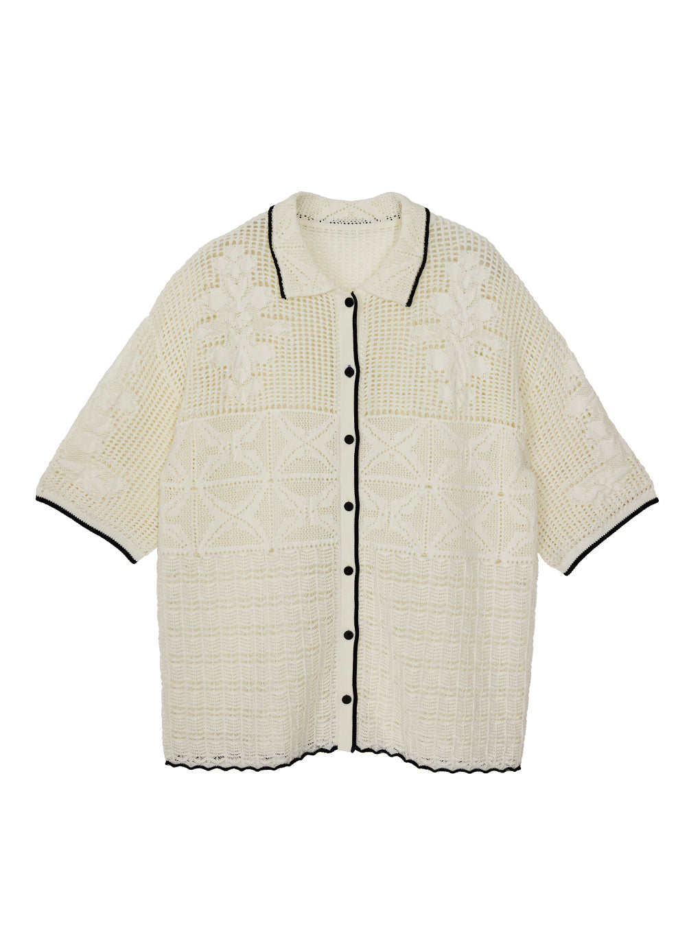 MIX PATTERN KNIT SHIRT