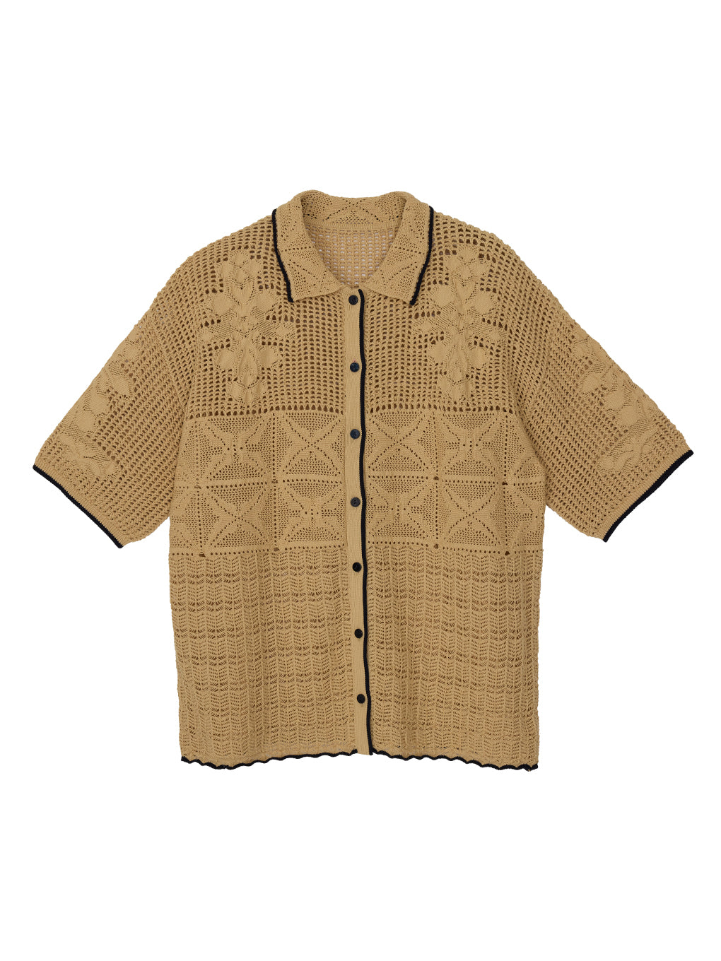 MIX PATTERN KNIT SHIRT