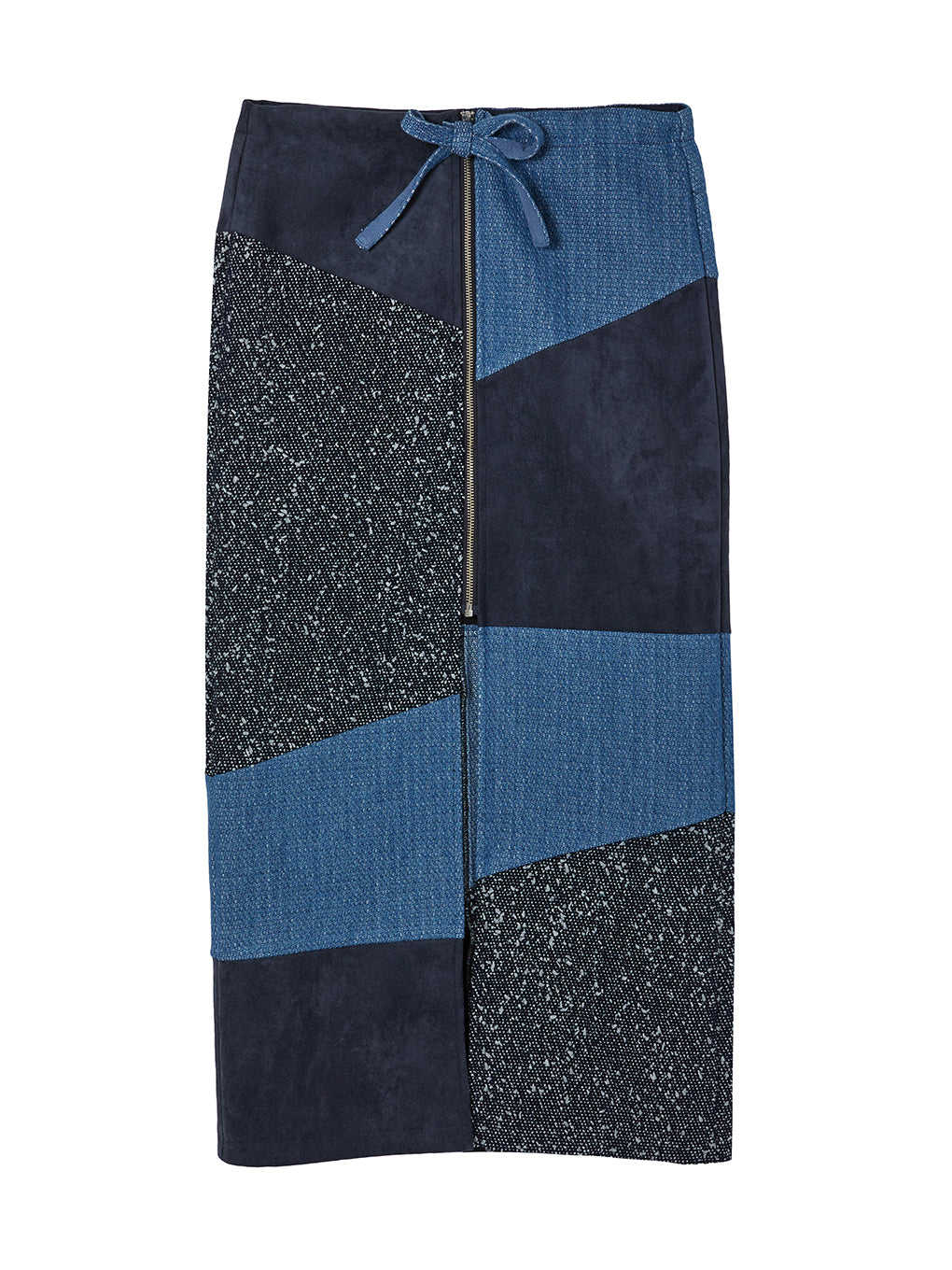 PATCH WORK ZIP UP SKIRT