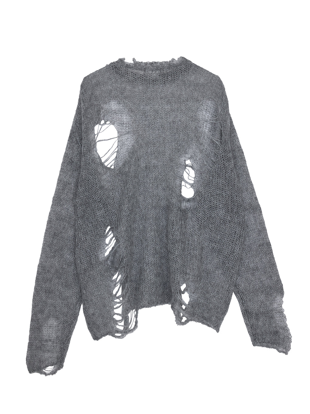 RIPPED MOHAIR KNIT TOP