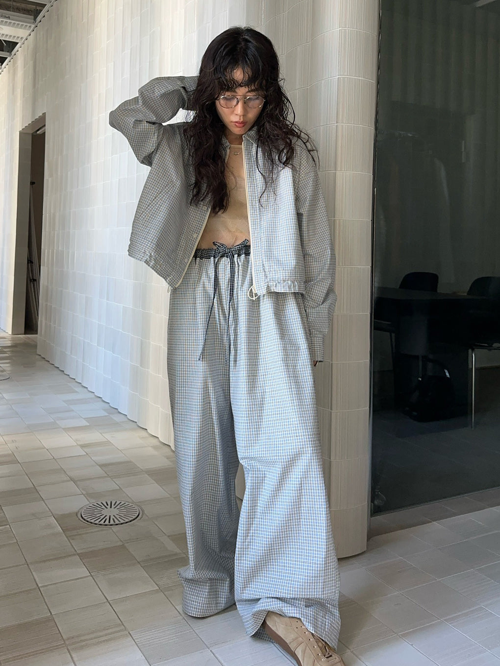 DADDY CHECK WIDE PANTS