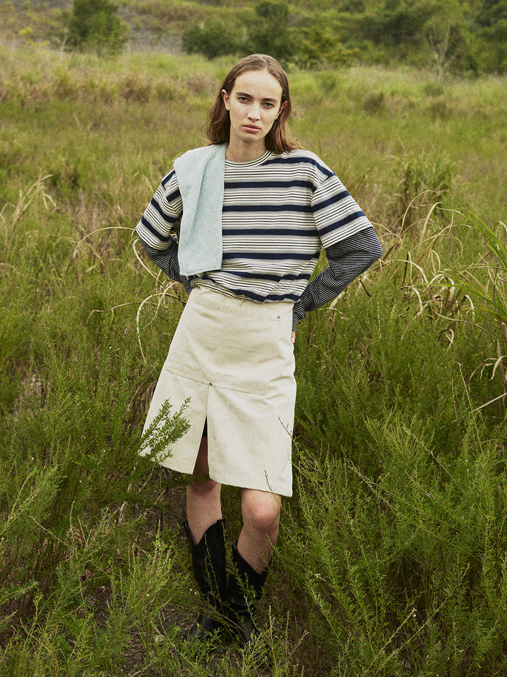 LAYERED BORDER LS TEE