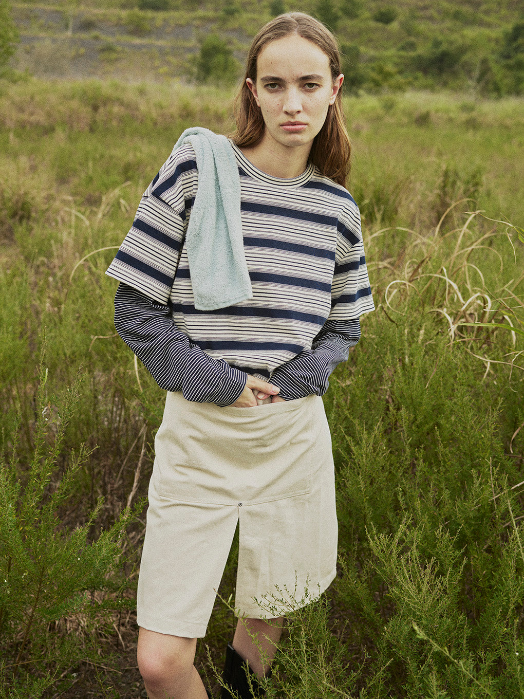 LAYERED BORDER LS TEE