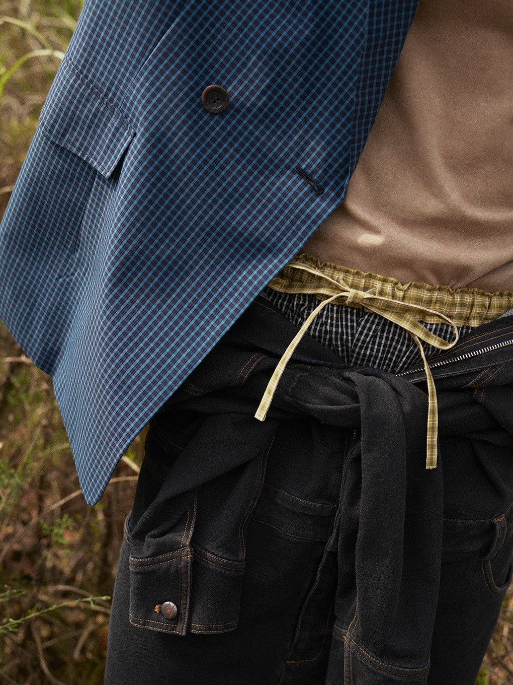 DADDY CHECK WIDE PANTS
