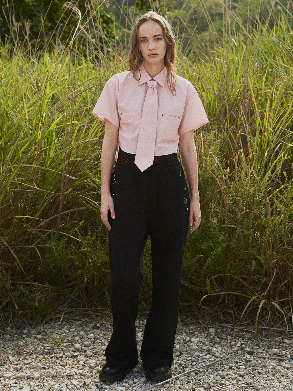 FRENCH TERRY STUDS PANTS