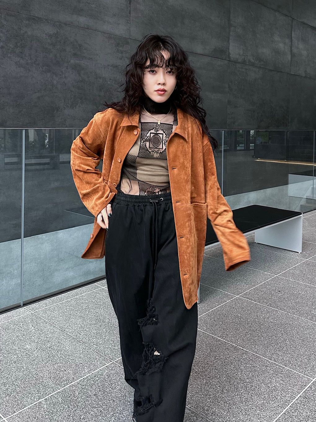 SYNTHETIC SUEDE SHIRT