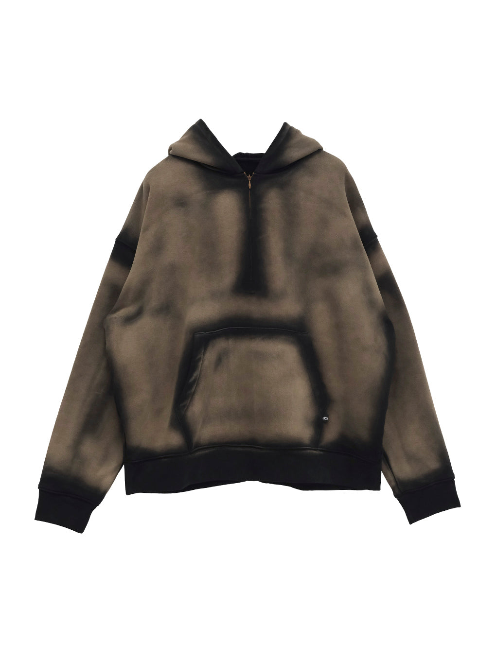 BLEACH DYE HALF ZIP HOODIE