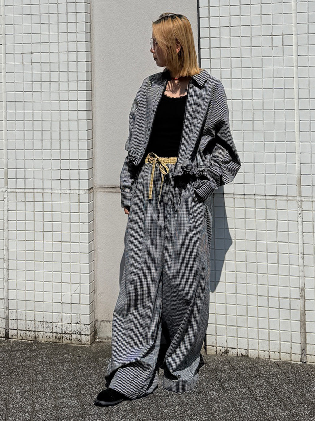 DADDY CHECK WIDE PANTS