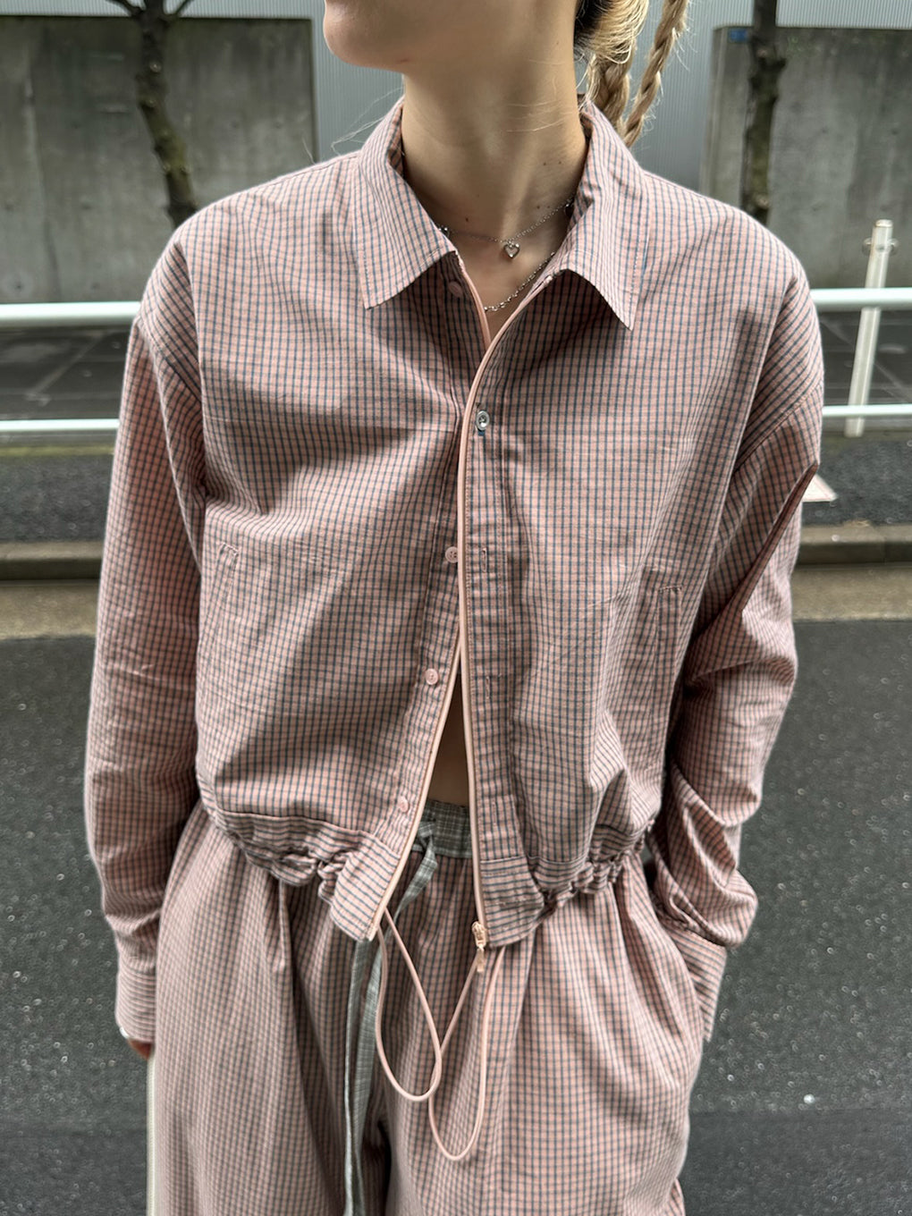 DADDY CHECK ZIP UP SHIRT