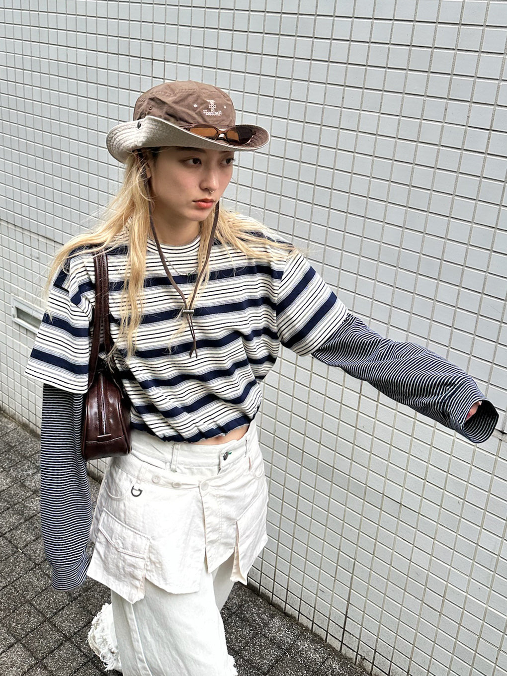 LAYERED BORDER LS TEE