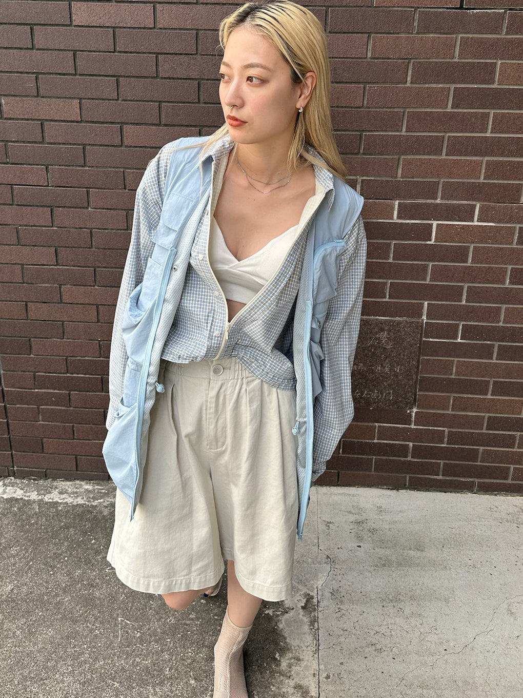 DADDY CHECK ZIP UP SHIRT