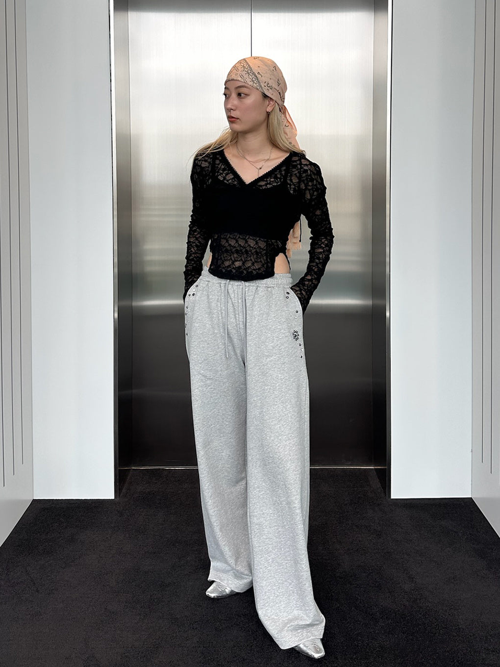 LACE HOODIE TOP
