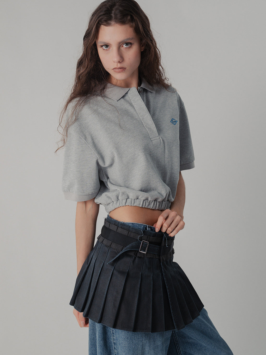 VINTAGE LIKE PLEATS WRAP SKIRT