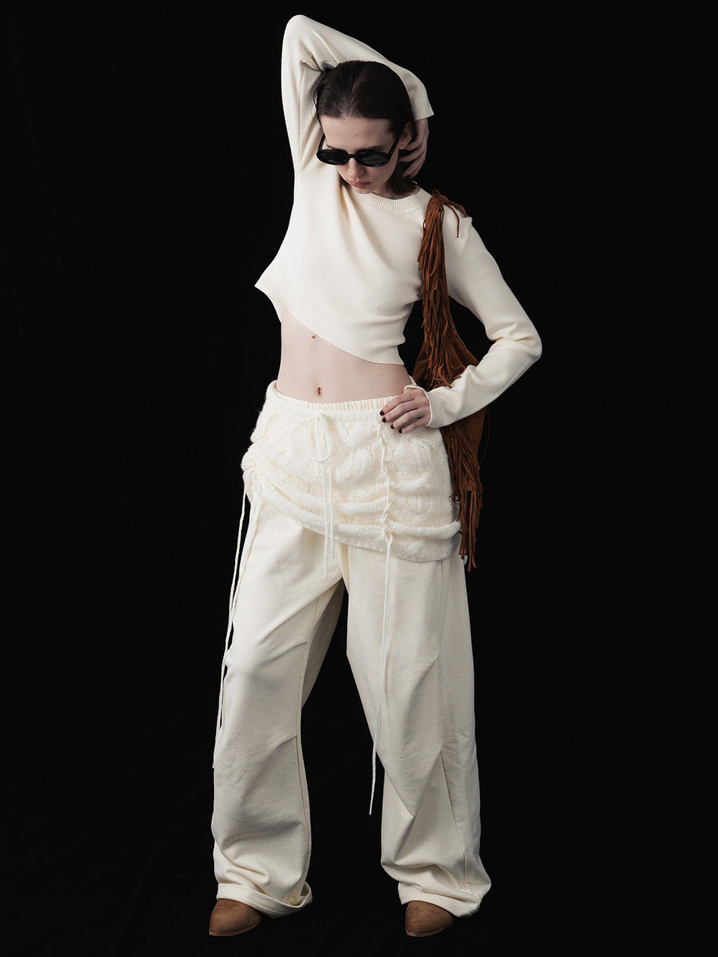 LOOSE CABLE KNIT SKIRT