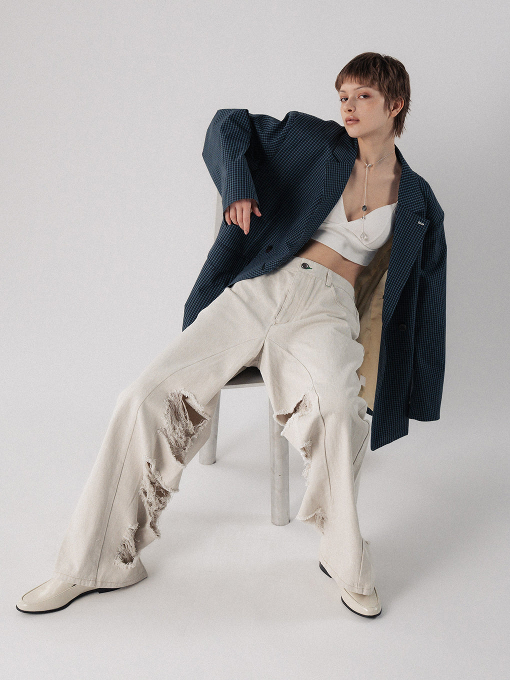 INSIDE RIPPED HOLE COLOR DENIM 新品 INSIDE RIPPED HOLE COLOR DENIM