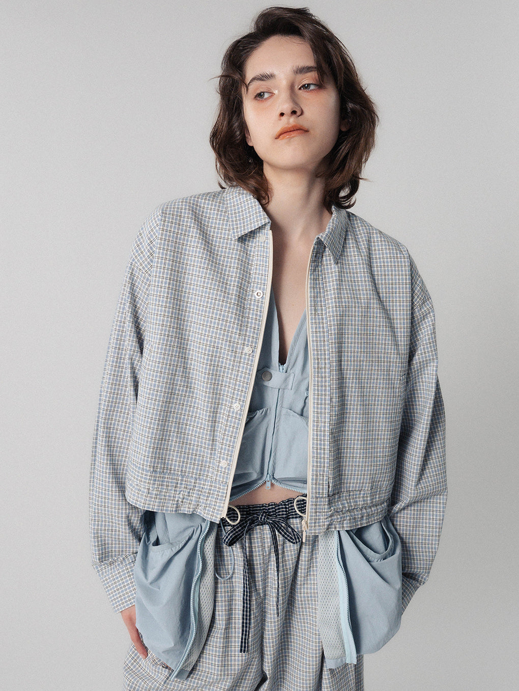 DADDY CHECK ZIP UP SHIRT