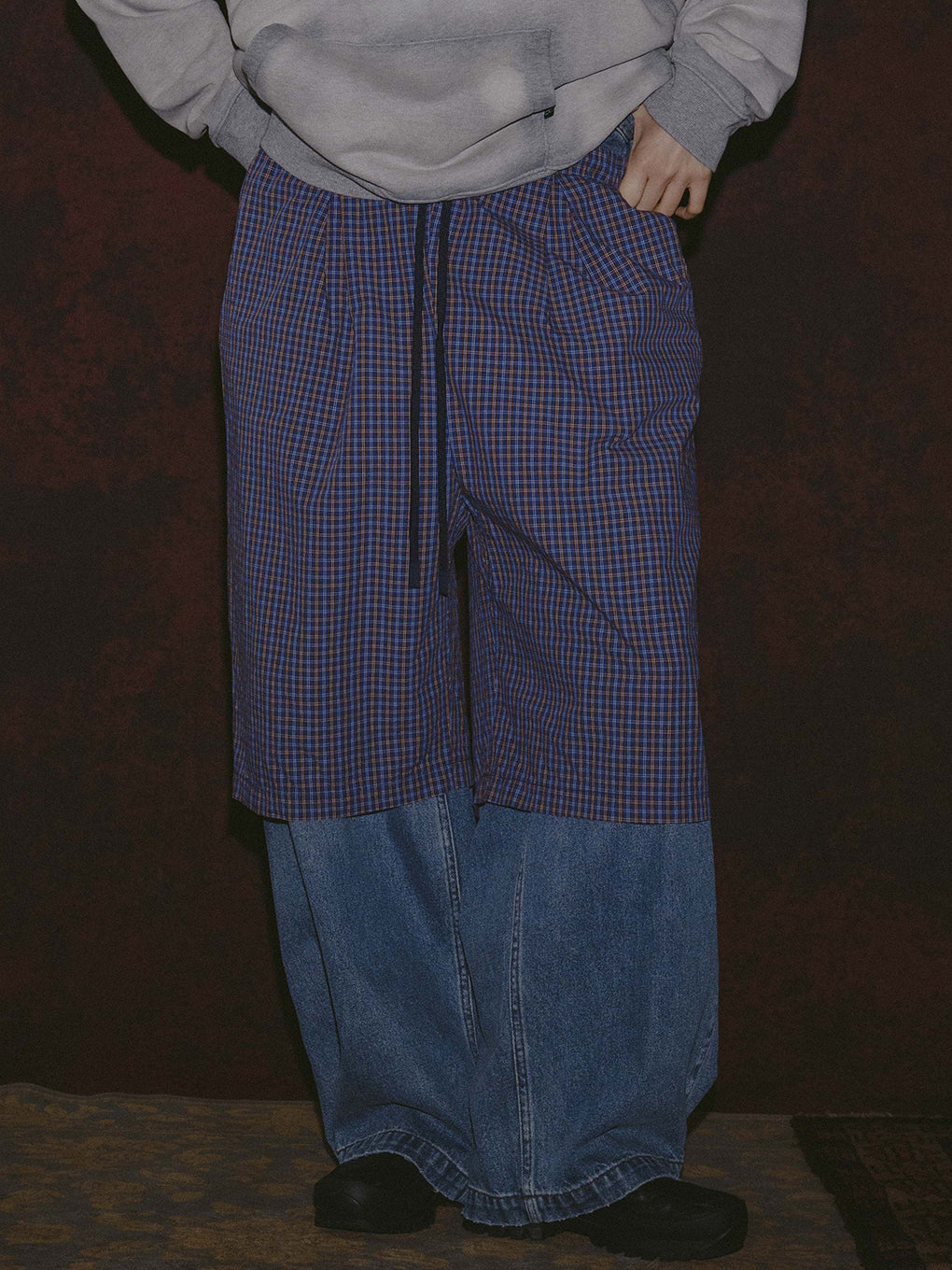 UNIVERSAL CHECK HALF PANTS