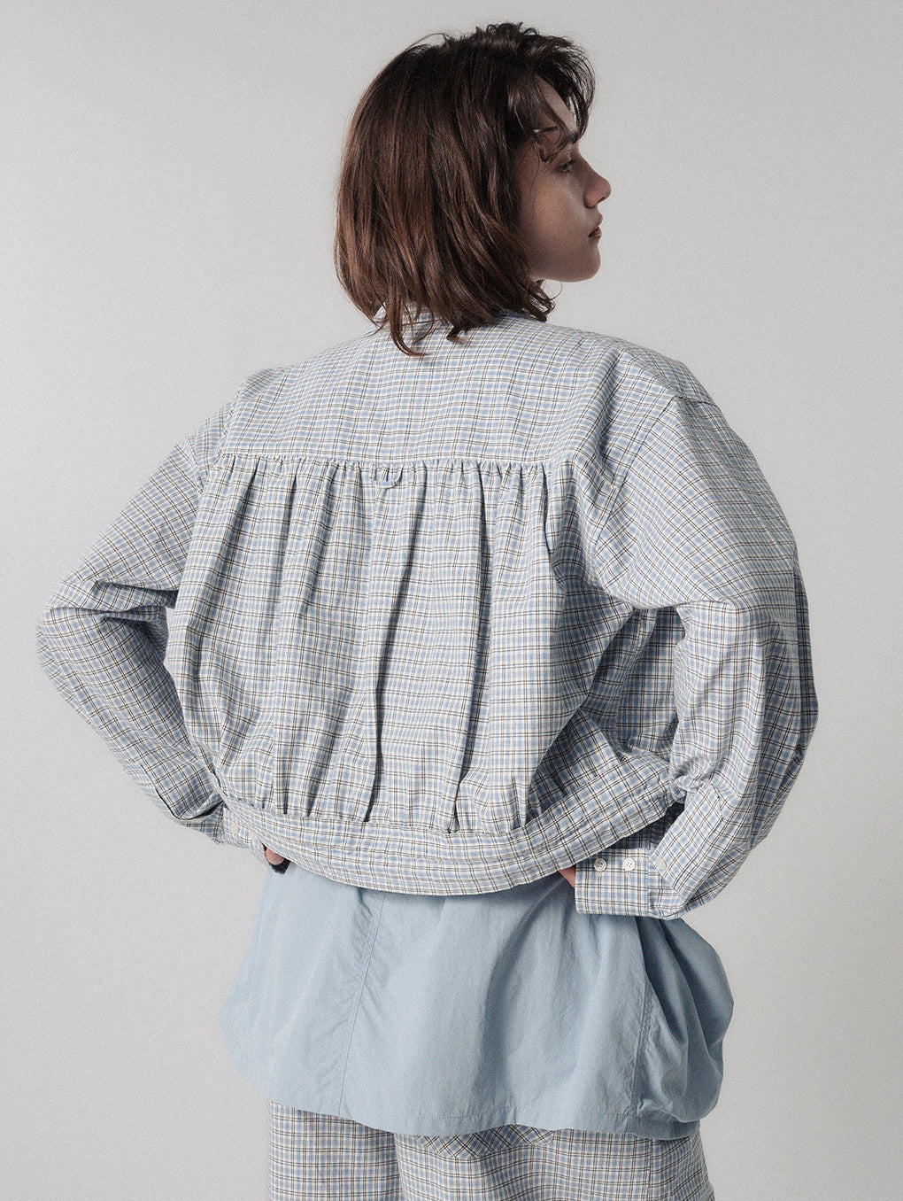 DADDY CHECK ZIP UP SHIRT