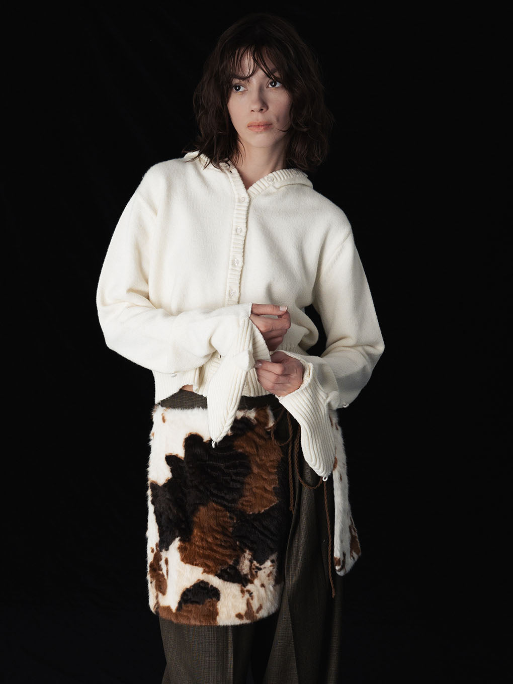 ANIMAL FUR WRAP SKIRT