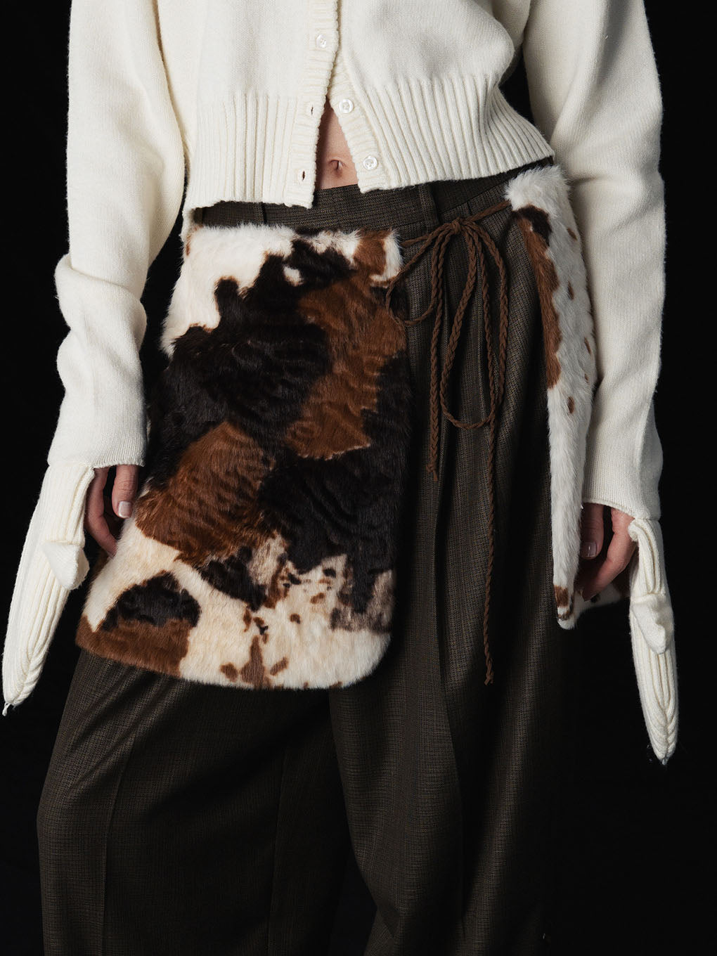 ANIMAL FUR WRAP SKIRT