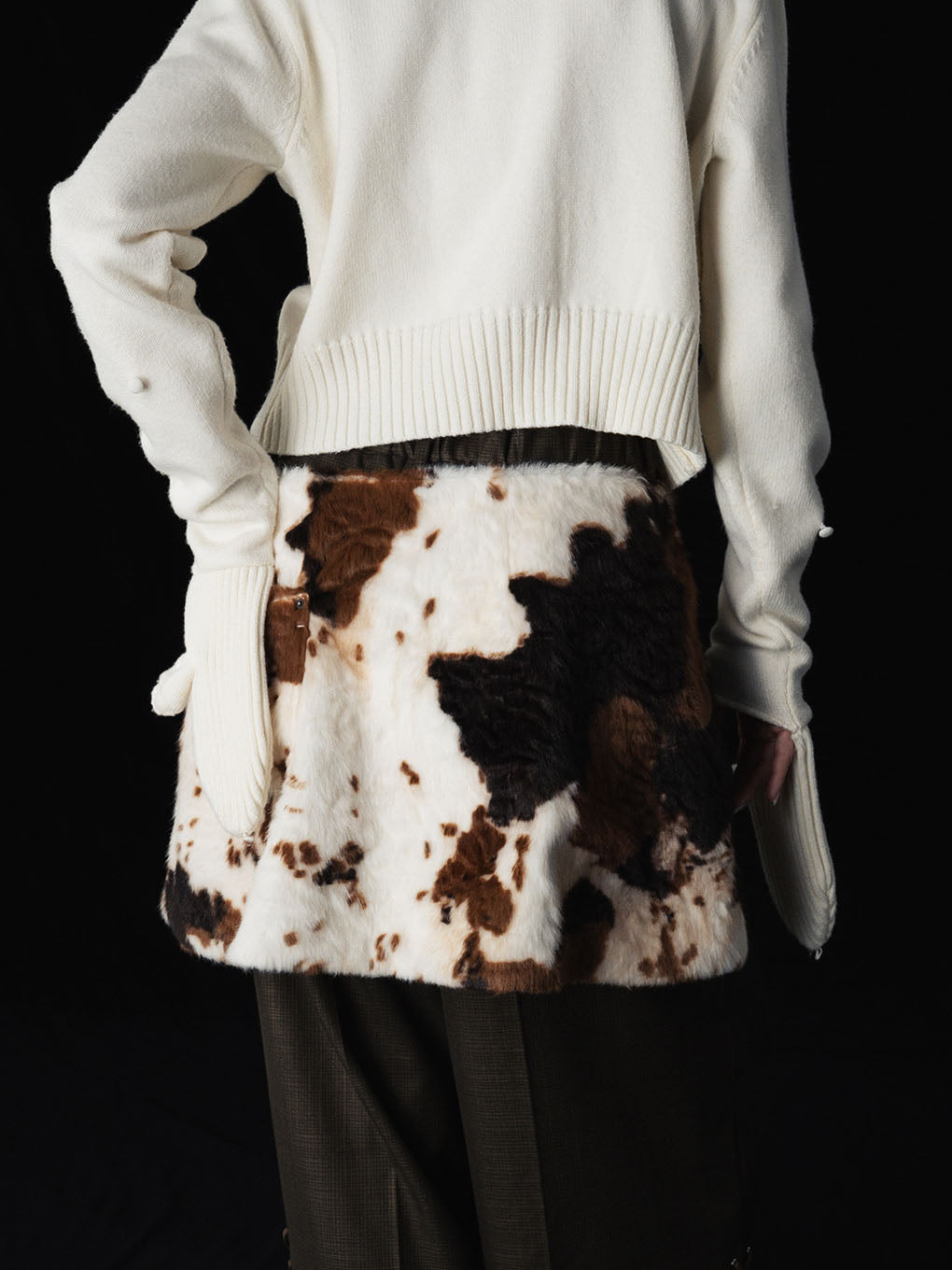 ANIMAL FUR WRAP SKIRT