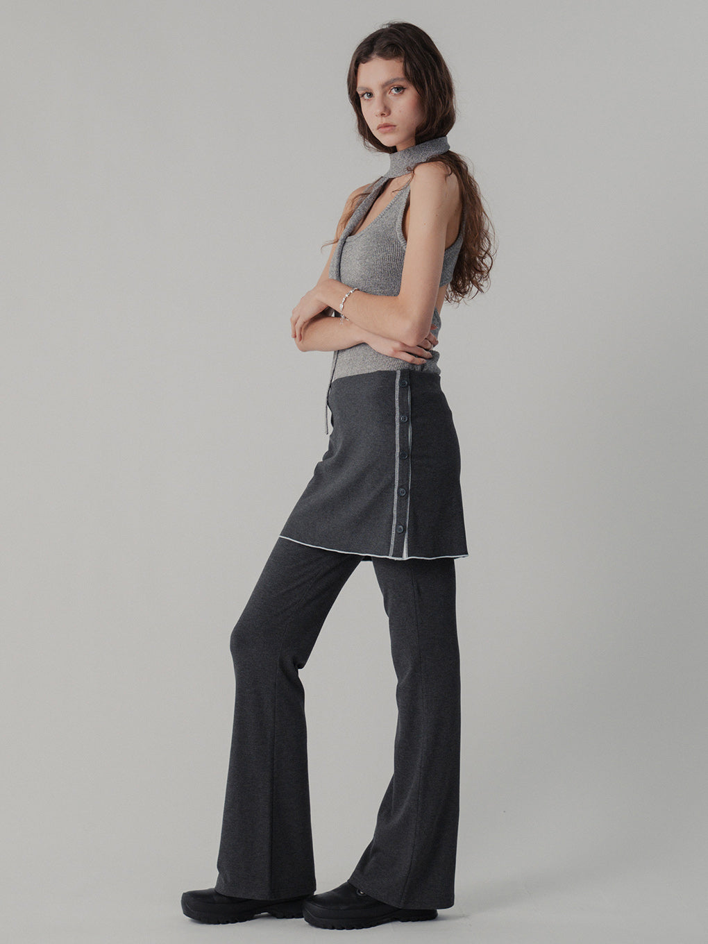 MELLOW RIB SKIRT PANTS