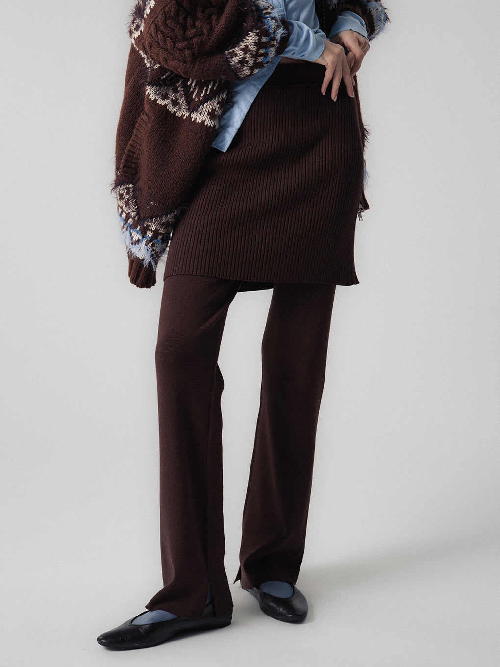 COMFY KNIT SKIRT PANTS