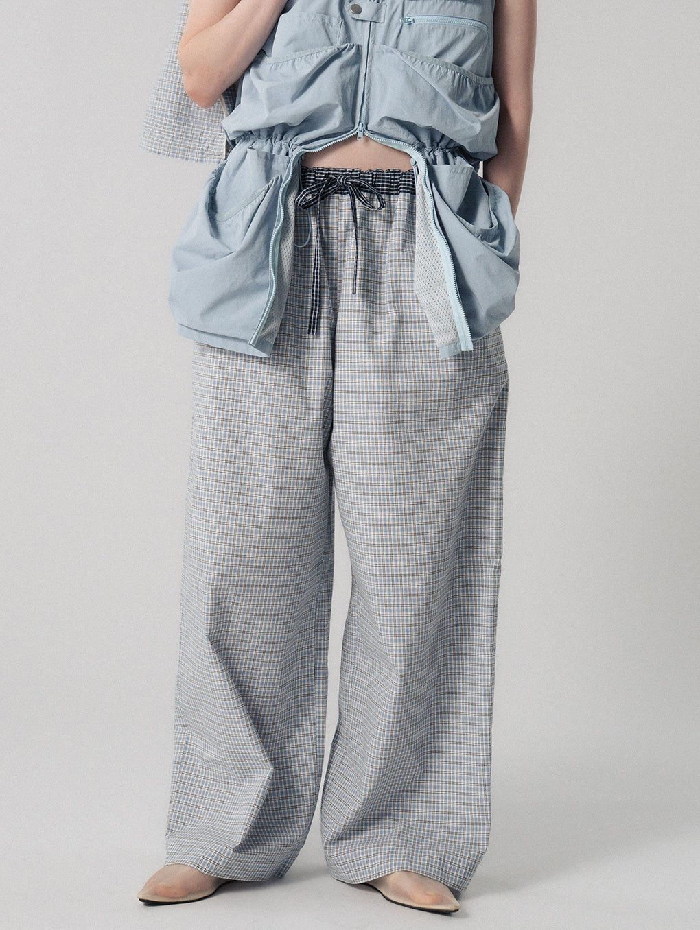 DADDY CHECK WIDE PANTS