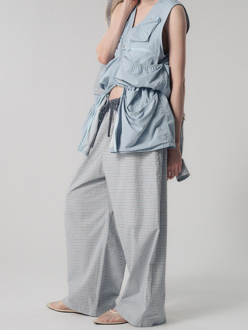 DADDY CHECK WIDE PANTS