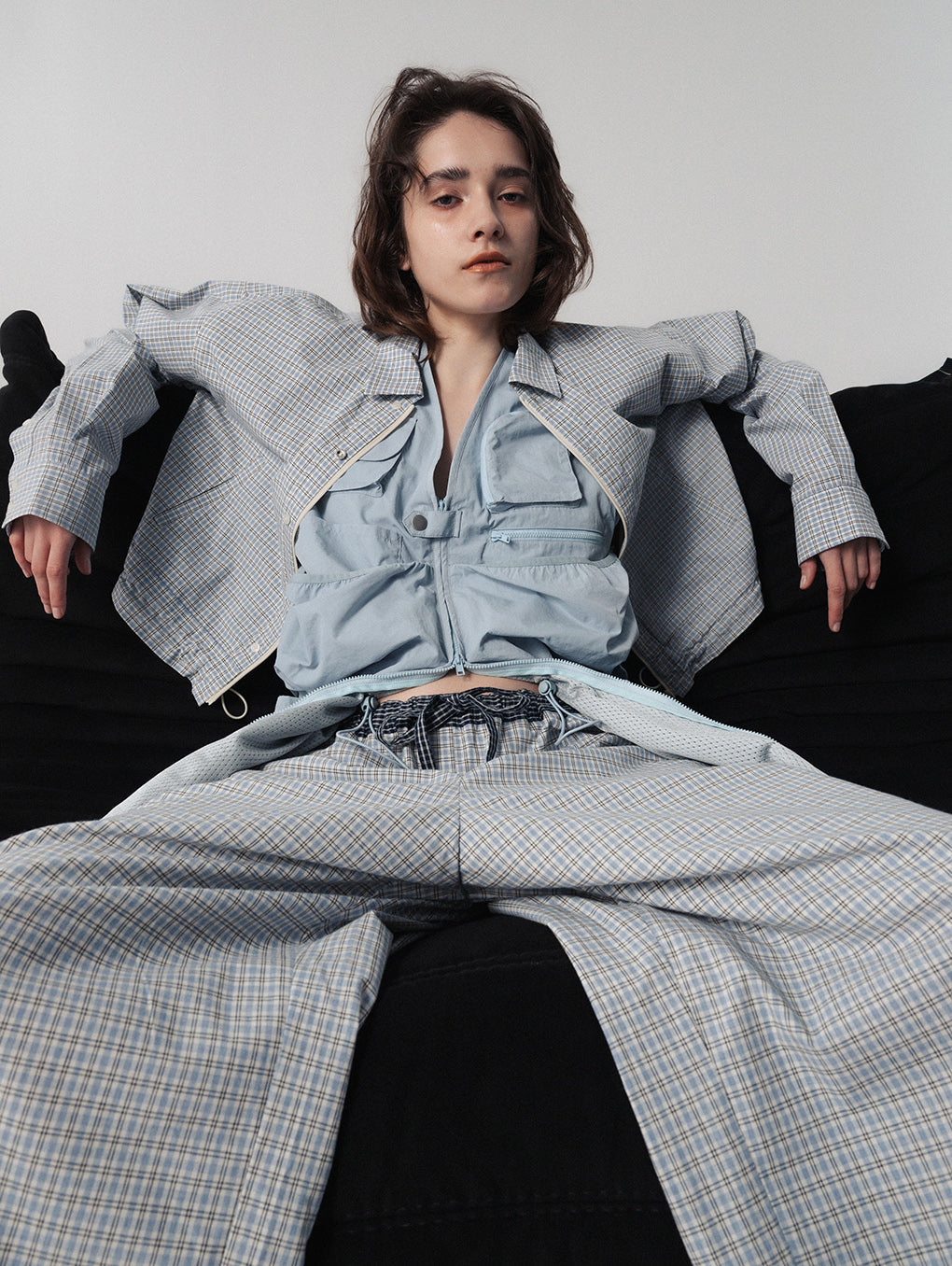 DADDY CHECK ZIP UP SHIRT