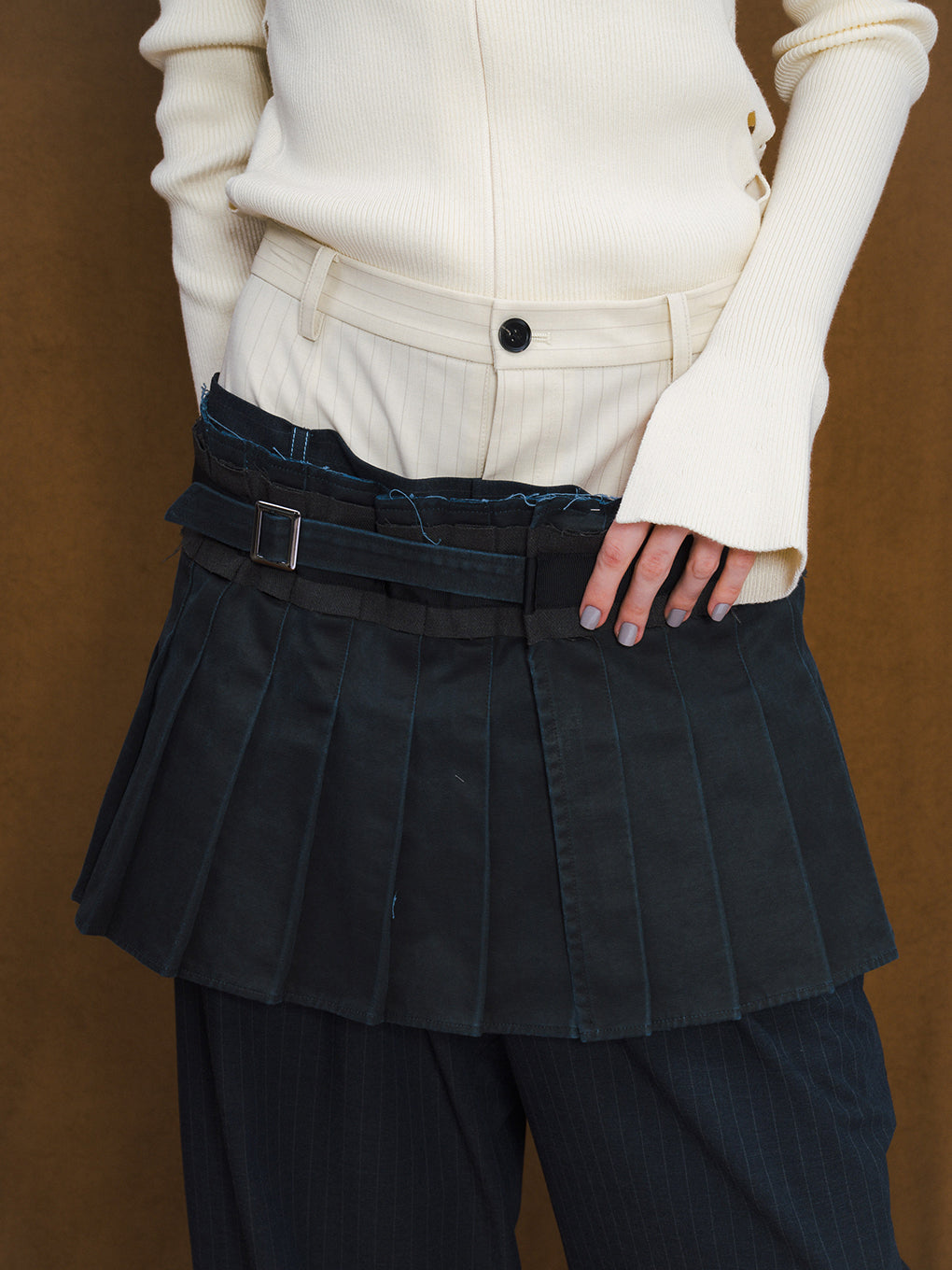 VINTAGE LIKE PLEATS WRAP SKIRT