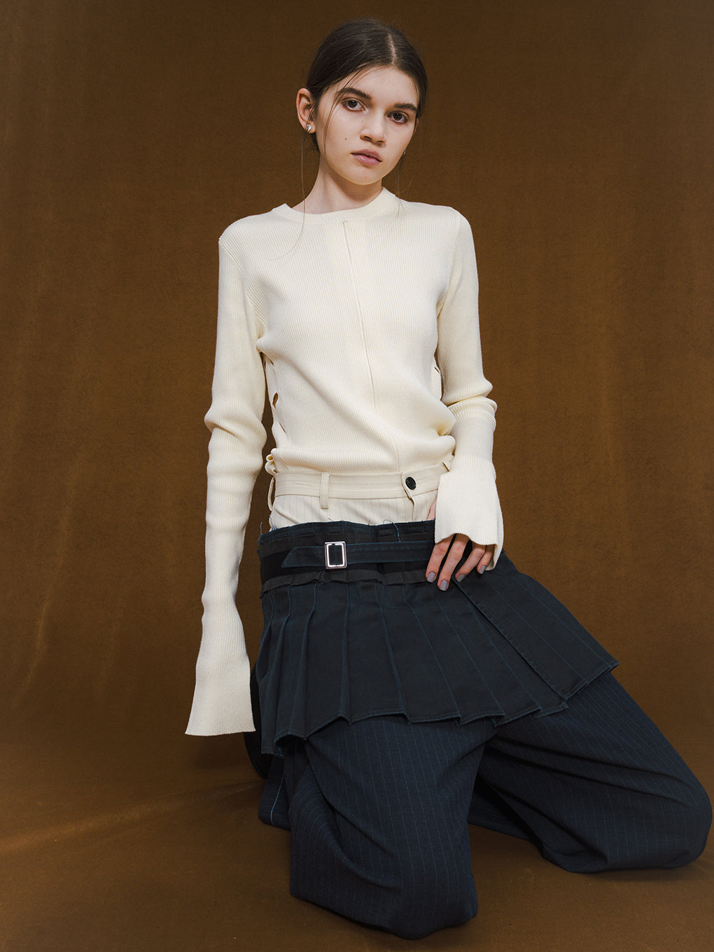 VINTAGE LIKE PLEATS WRAP SKIRT