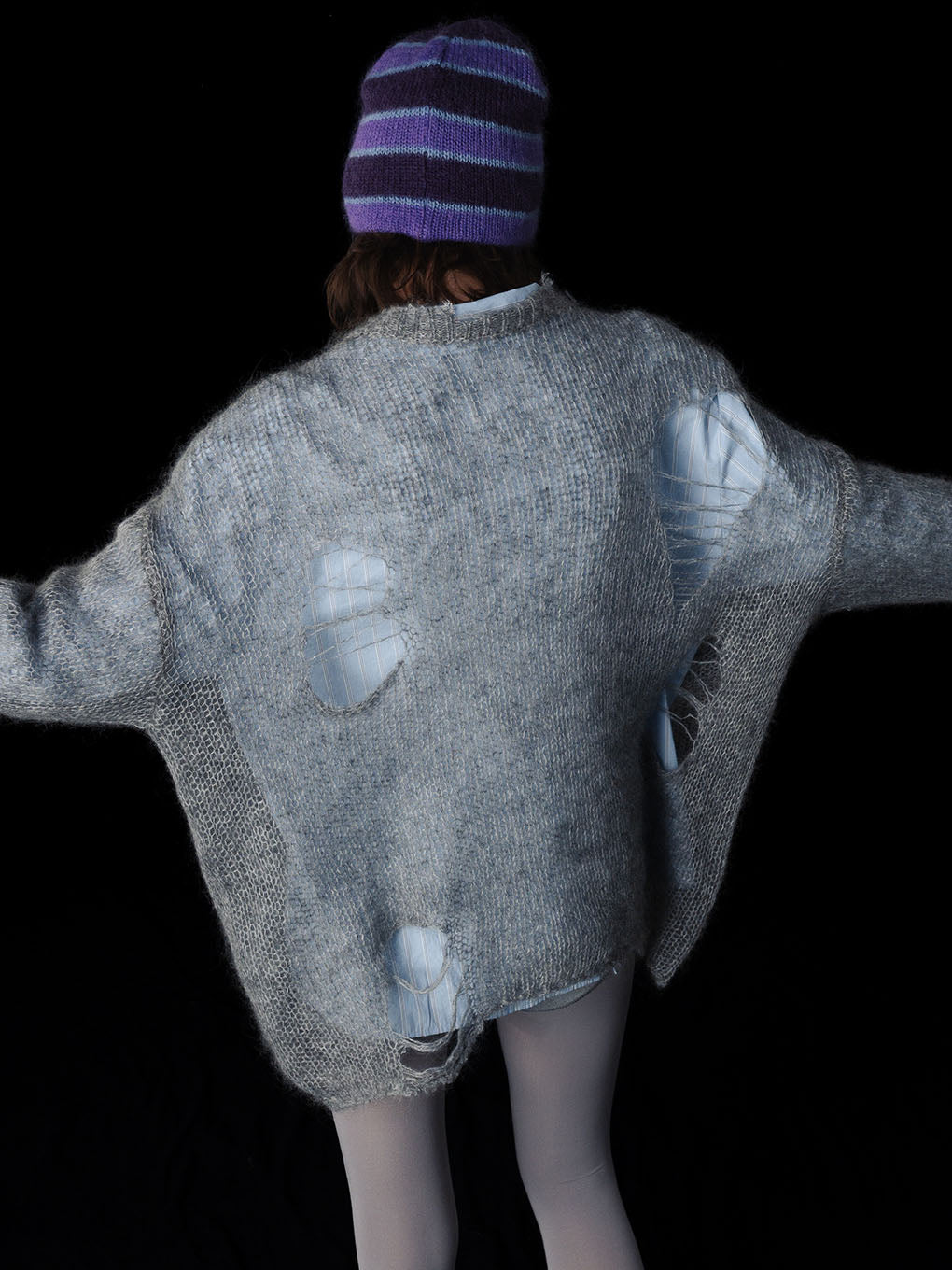 RIPPED MOHAIR KNIT TOP