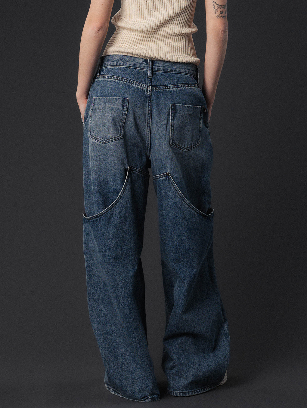 DOUBLE KNEE EXL DENIM