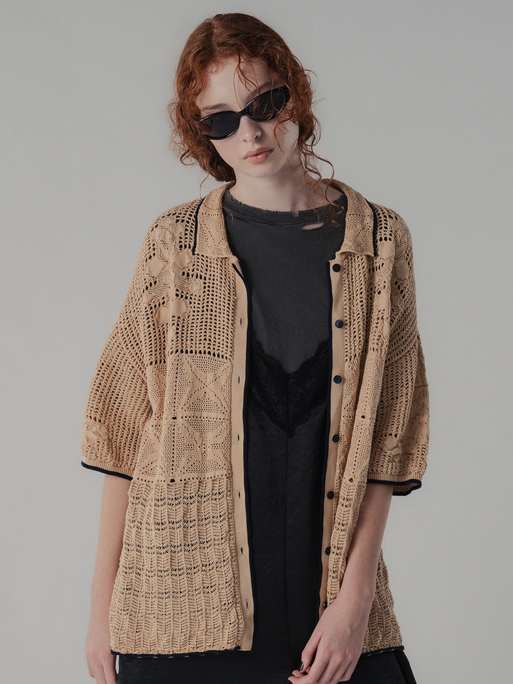 MIX PATTERN KNIT SHIRT