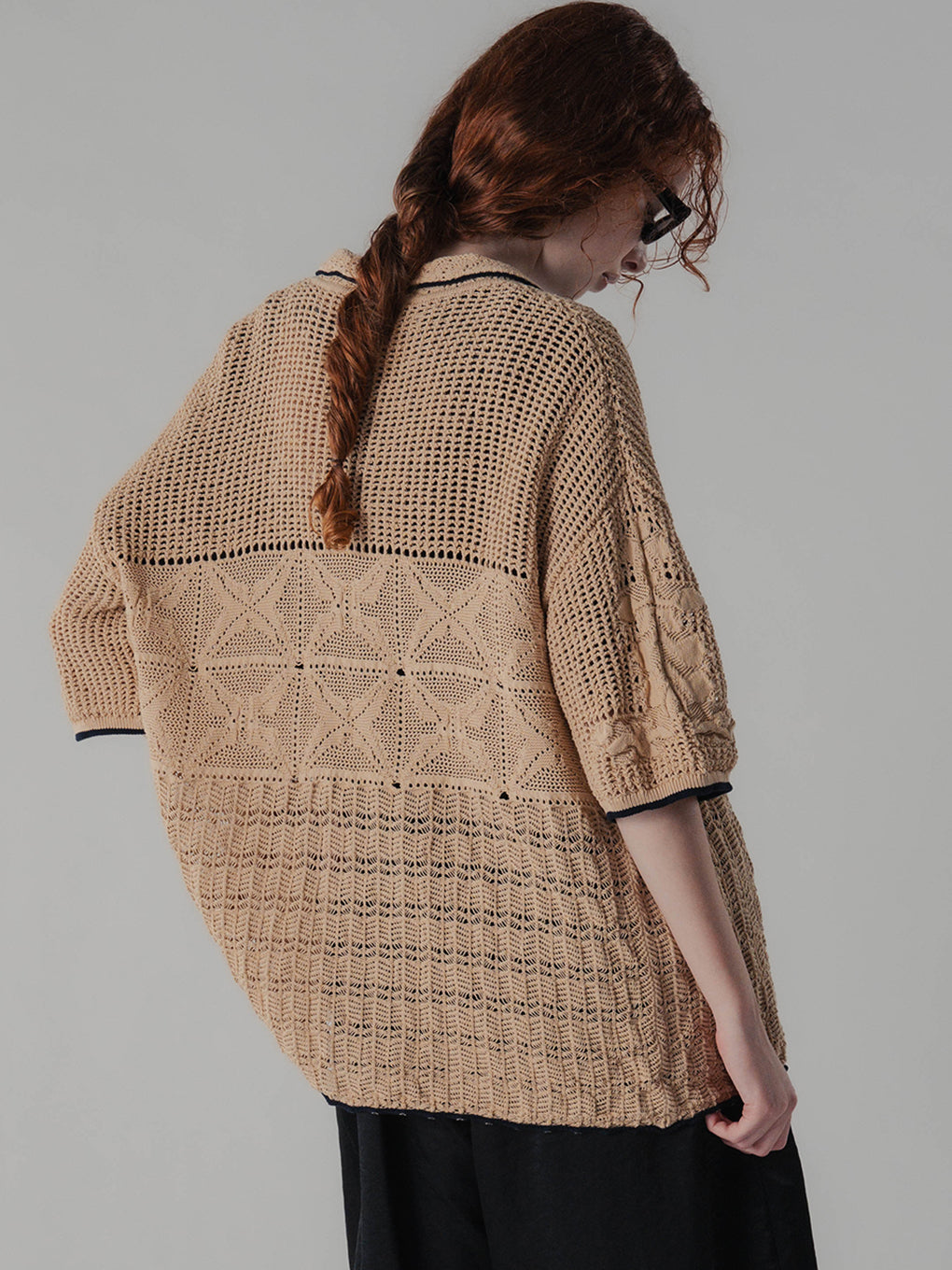 MIX PATTERN KNIT SHIRT