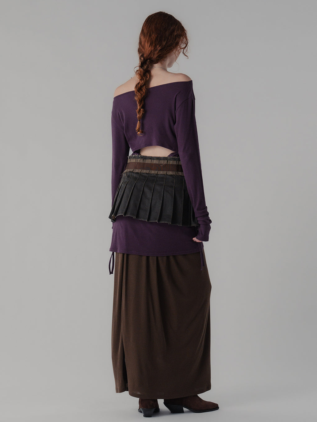 VINTAGE LIKE PLEATS WRAP SKIRT