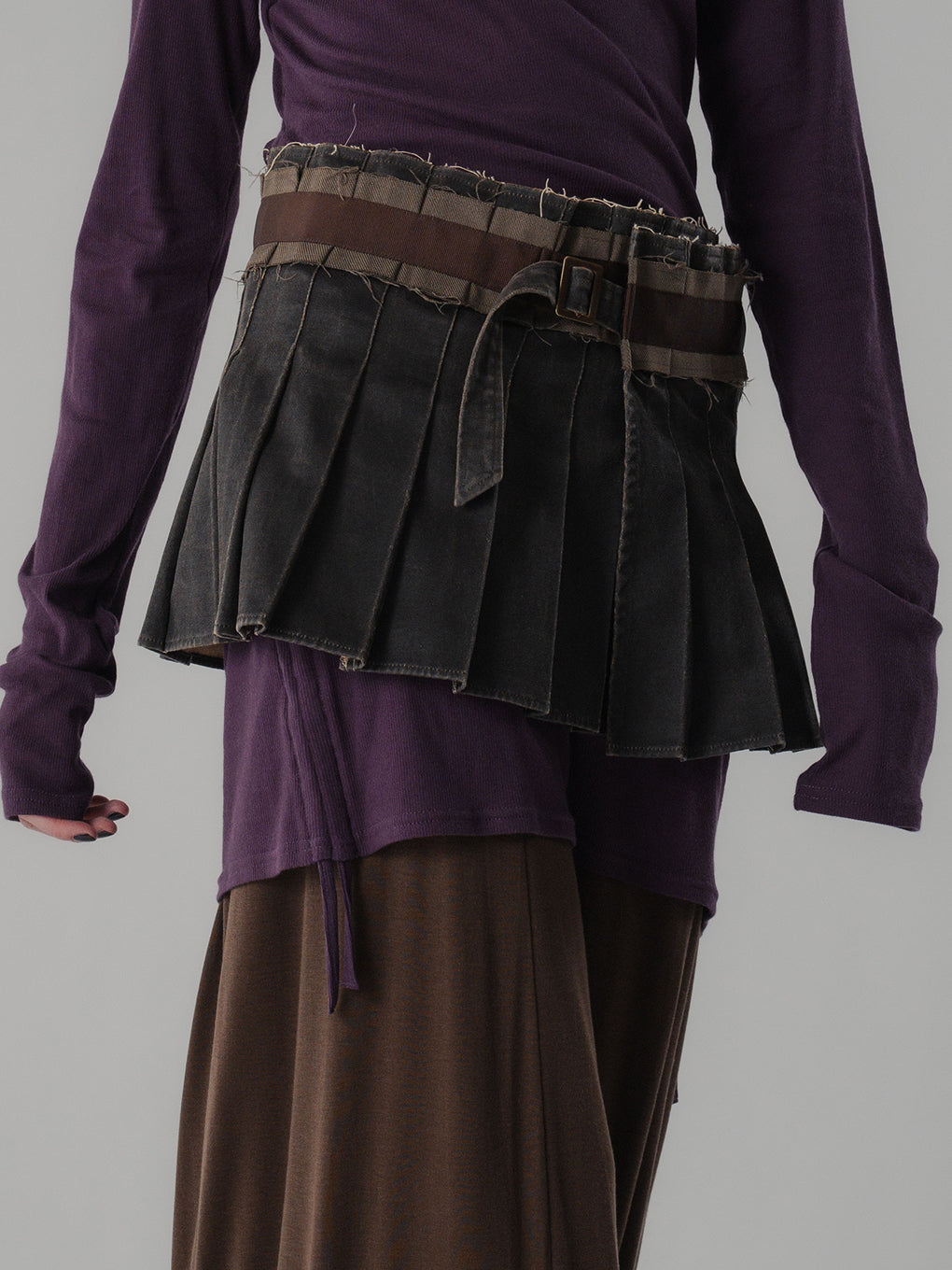 VINTAGE LIKE PLEATS WRAP SKIRT