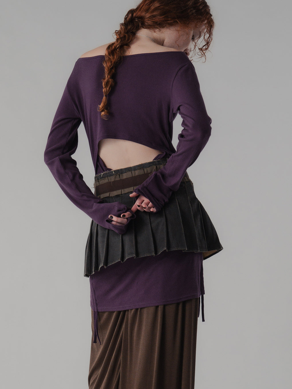 VINTAGE LIKE PLEATS WRAP SKIRT