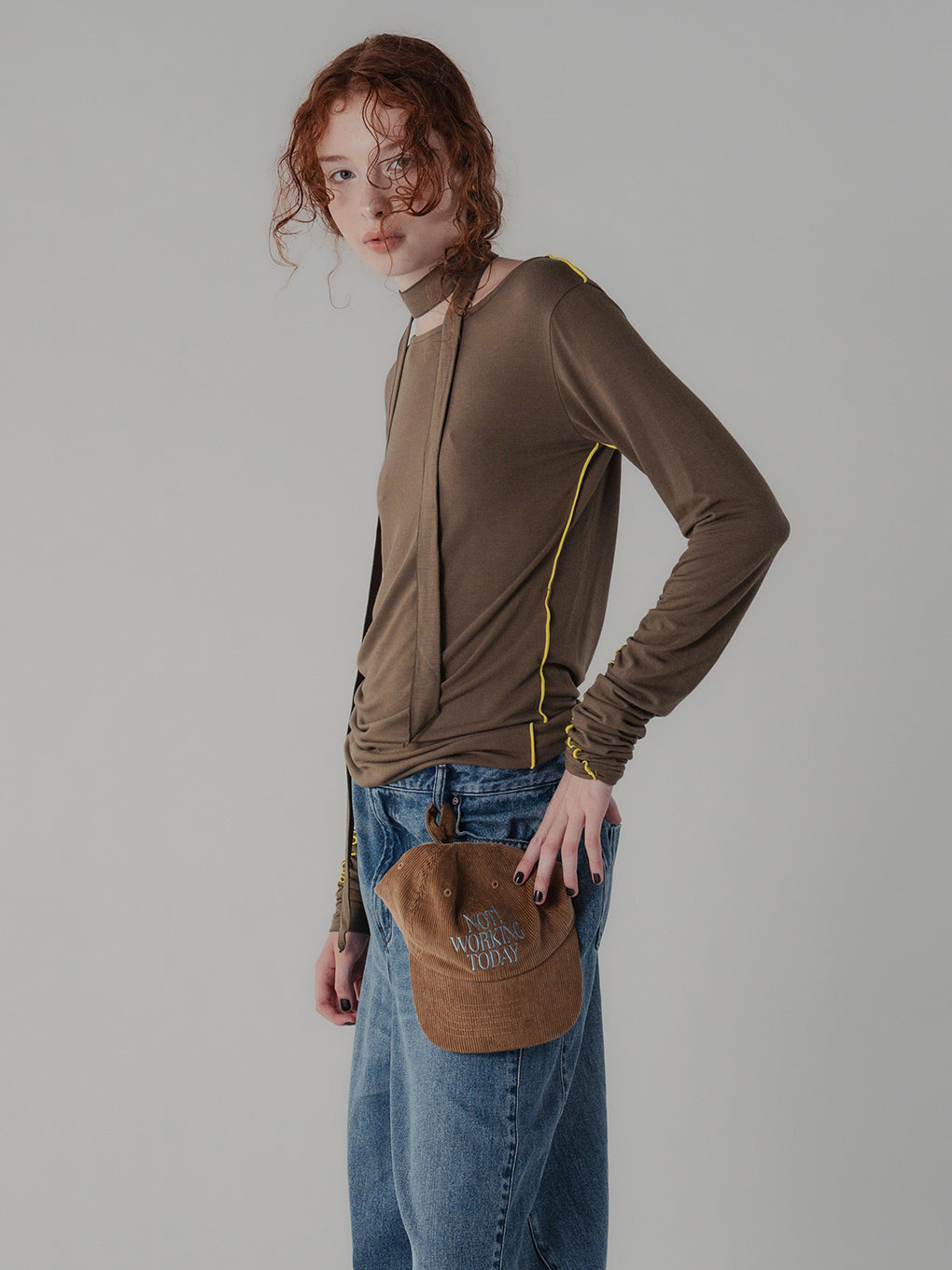TIE WITH PIPING LS TOP